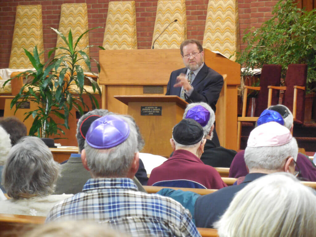 Speaking at Temple Beth El, Poughkeepsie, NY